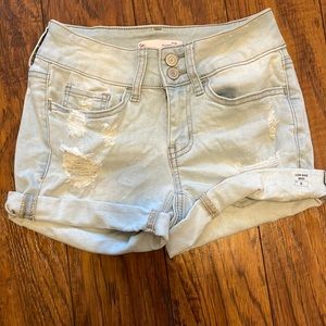 Low Rise Midi Jean Shorts